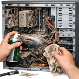 Schoonmaken binnenkant computer handmatig