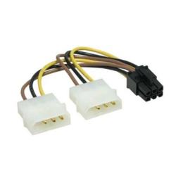 Voedingskabel 2x 4pins Molex (male) naar 6pins PCI-E 12Volt