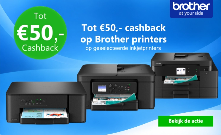 Brother printer aanbieding: nu tot 50,- cashback