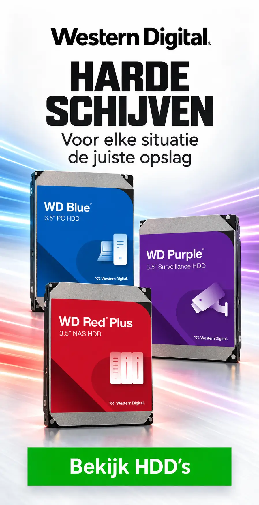Western Digital interne harde schijven - WD Blue, WD Purple en WD Red