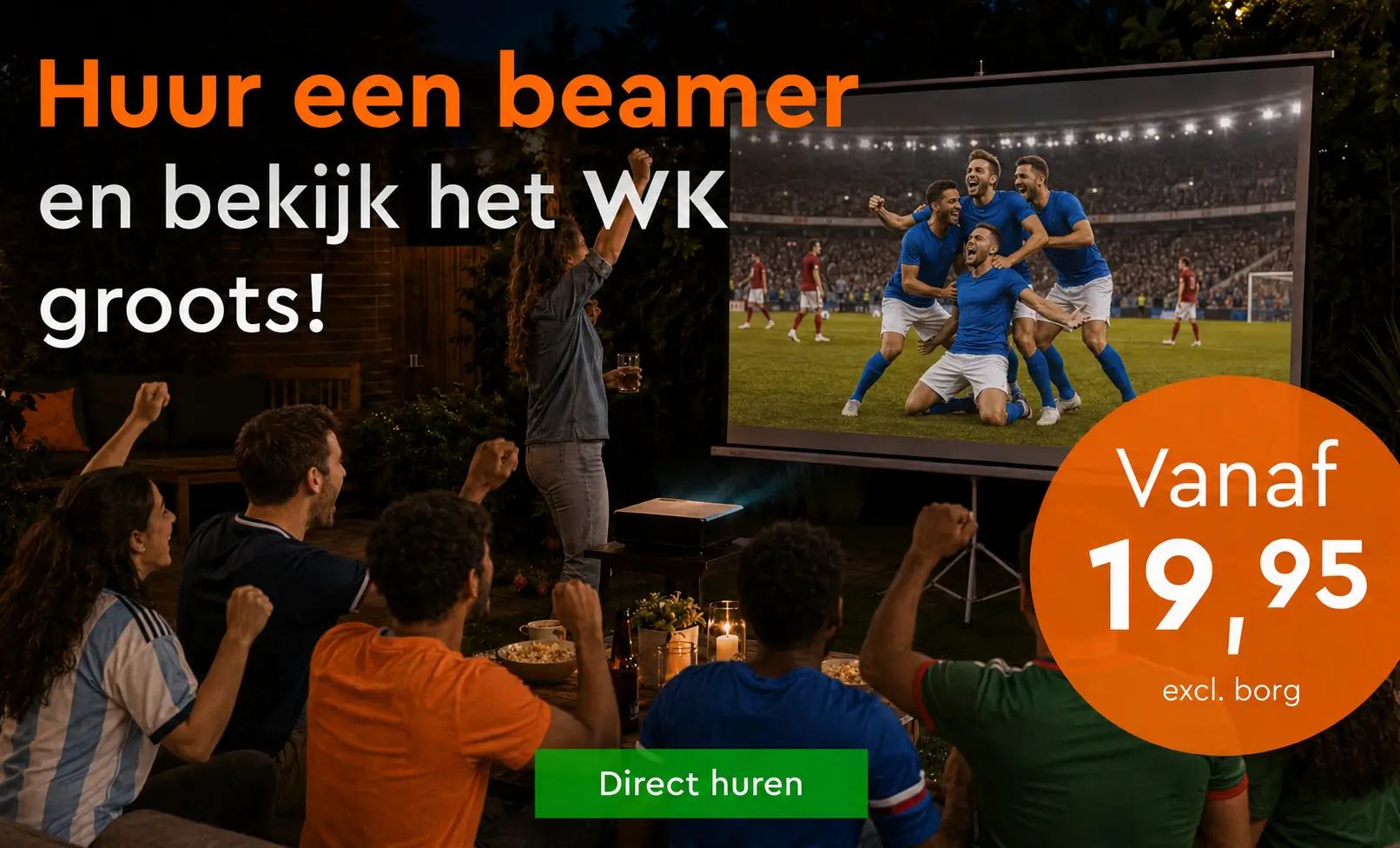 Beamer huren om WK voetbal te kijken