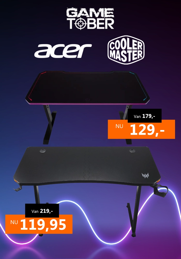 Gametober aanbiedingen op Acer en Cooler Master gamingbureaus
