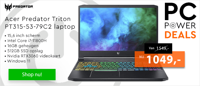 Acer Triton game laptop aanbieding
