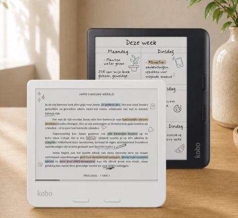 Kobo Libra Colour e-reader met bladerknoppen