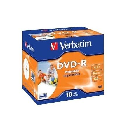 1x10 DVD-R 47GB 16x Speed Jewel Case printable