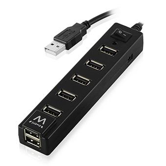 Image of Ewent 7 Poorts USB Hub met Aan/Uit Knop USB 2.0, Zwart