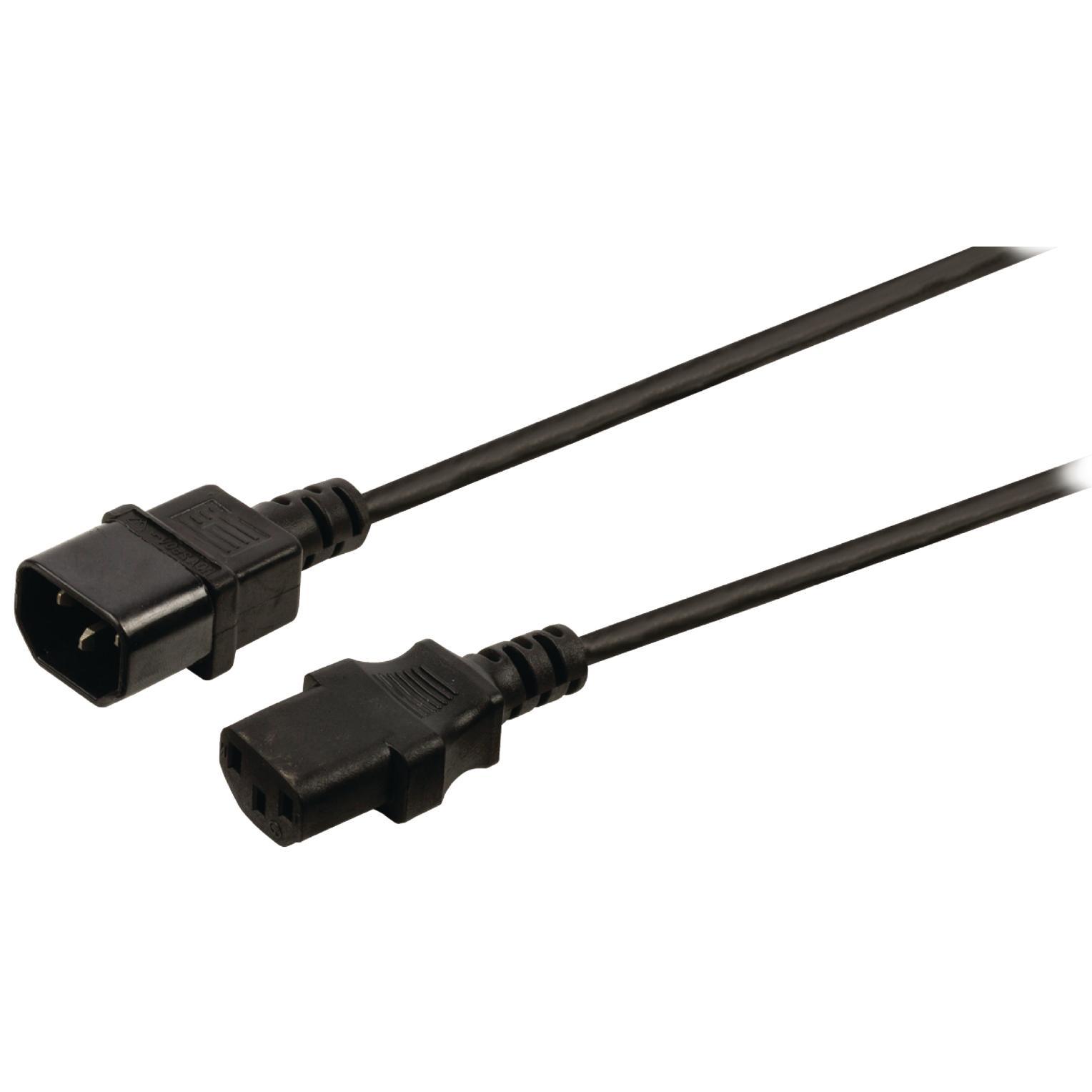 Stroomkabel IEC-320-C14 IEC-320-C13 2,00 m zwart