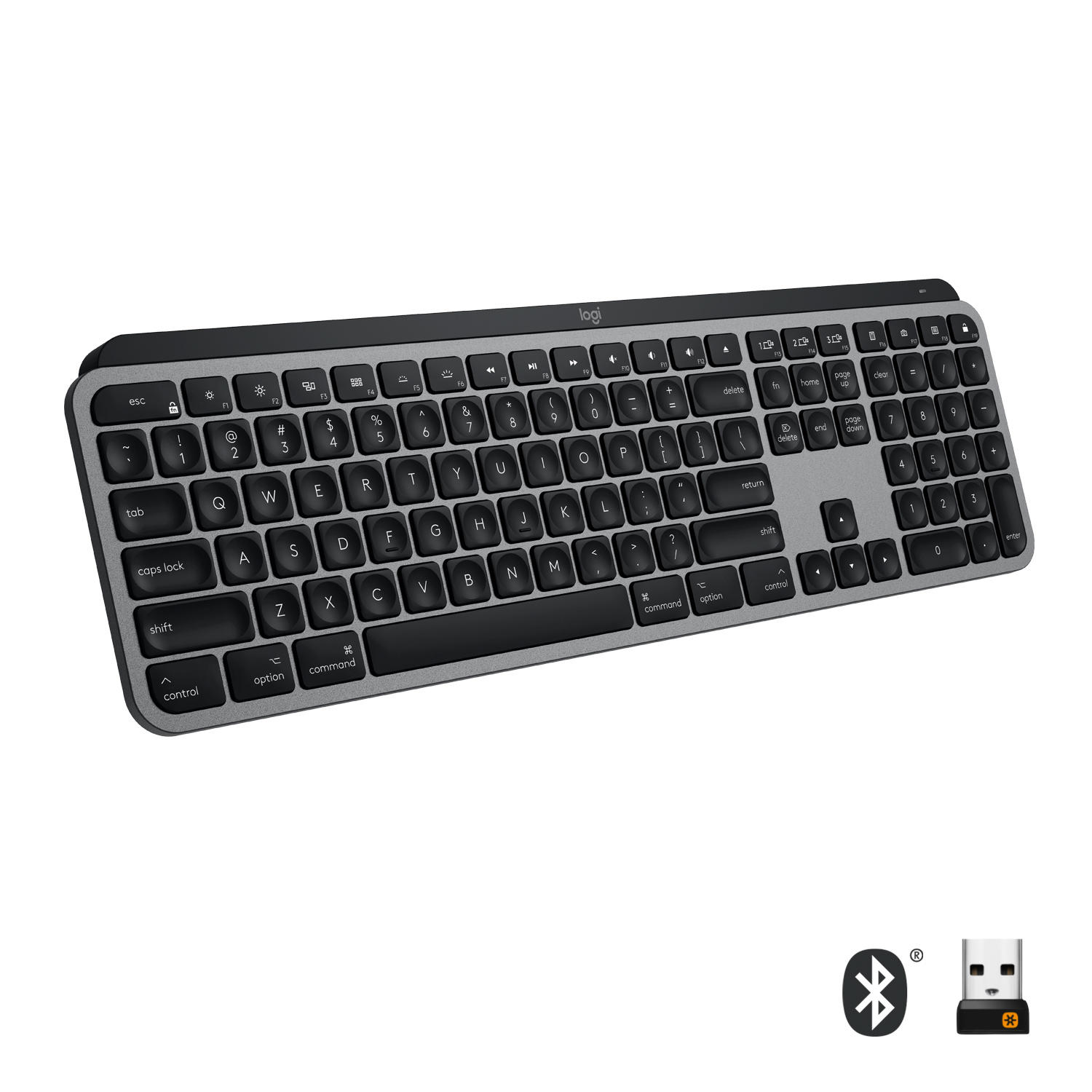 Logitech MX Keys toetsenbord Bluetooth QWERTY US International Aluminium, Zwart