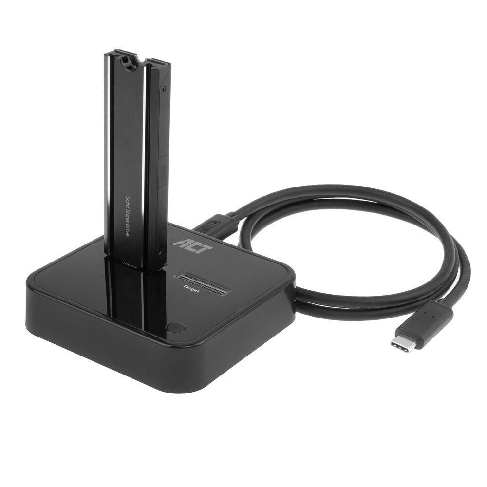 ACT Connectivity M.2 NVMe/PCIe SSD dockingstation, USB-C 3.2 Gen2 Zwart