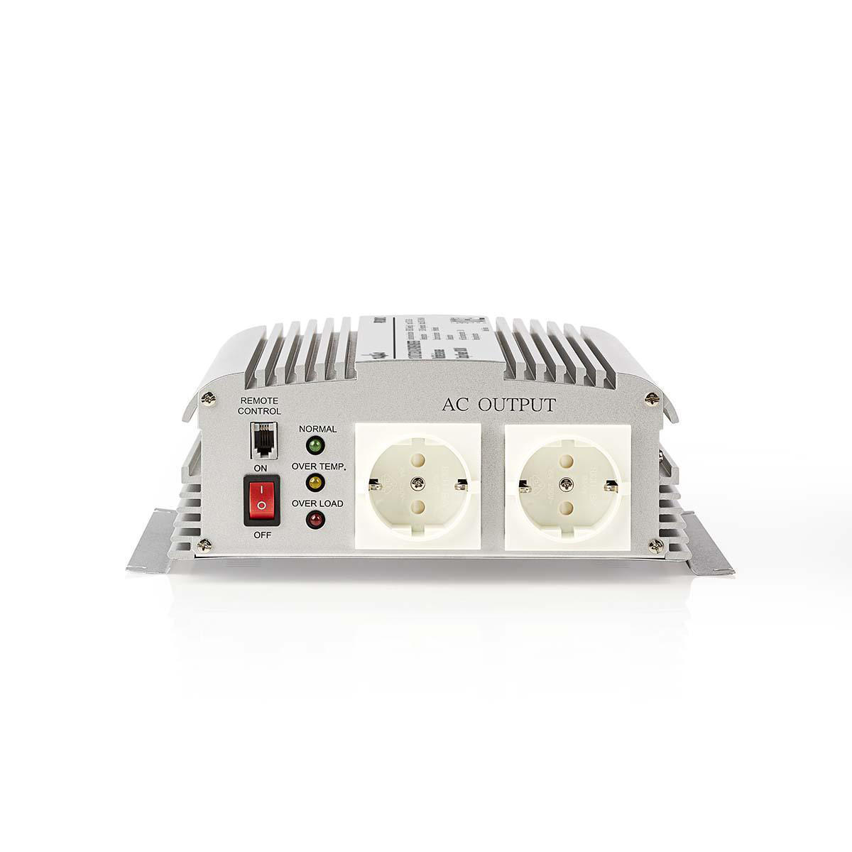 Stroomomvormer Gemodificeerde Sinusgolf | 12 V DC 230 V AC | 1000 W | 2x Schuko-Uitgang
