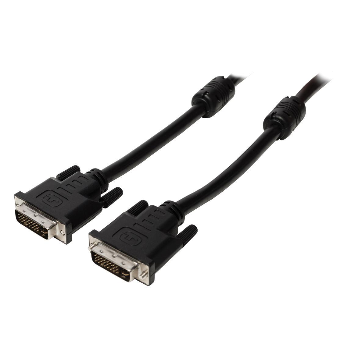 DVI kabel DVI-I 24+5-pin male DVI-I 24+5-pin male 2,00 m zwart
