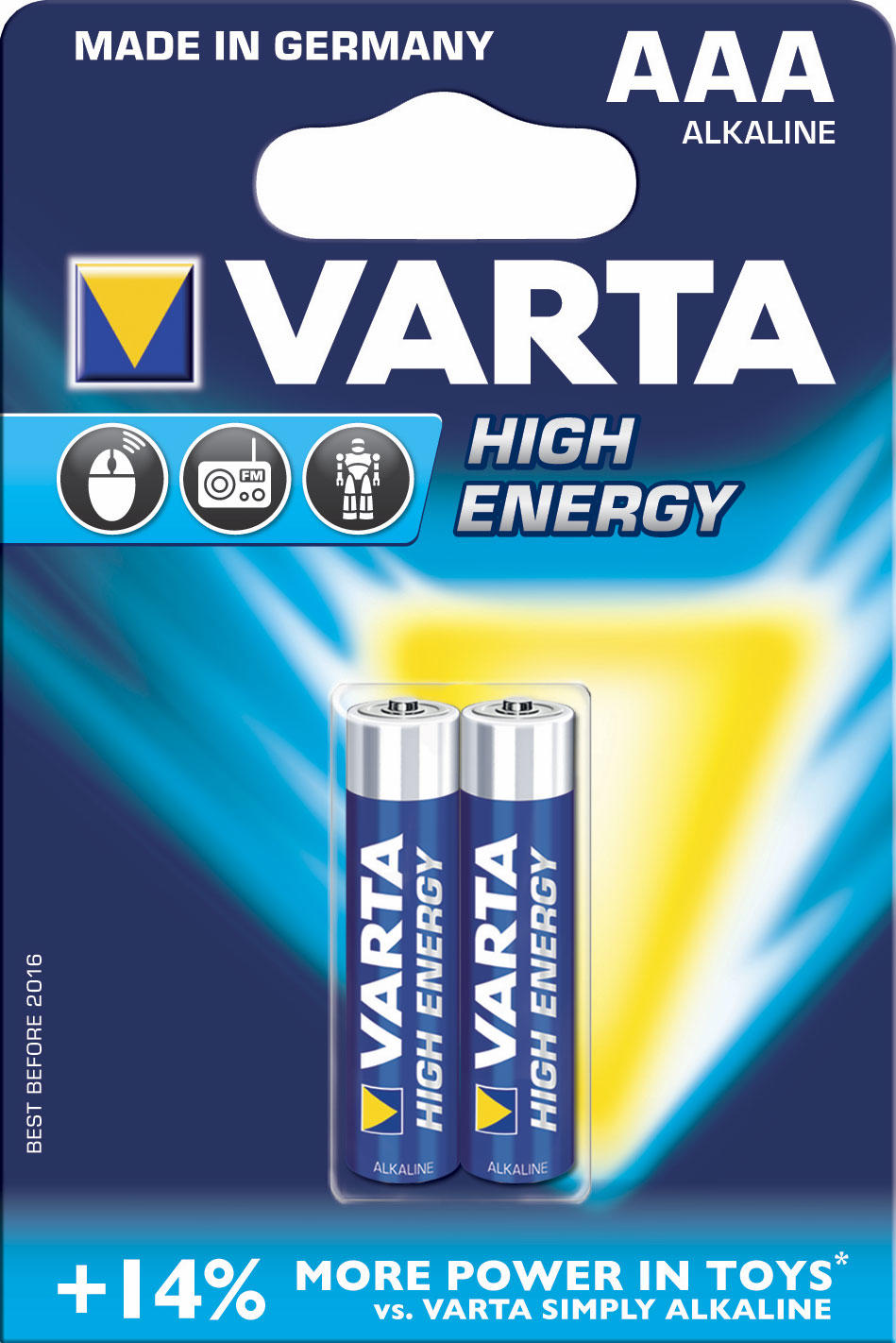 Image of Alkaline Batterij AAA 1.5 V High Energy 2-Blister