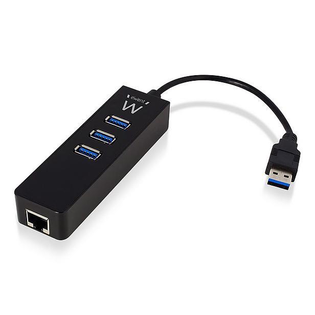 Ewent EW1140 USB hub met Gigabit poort