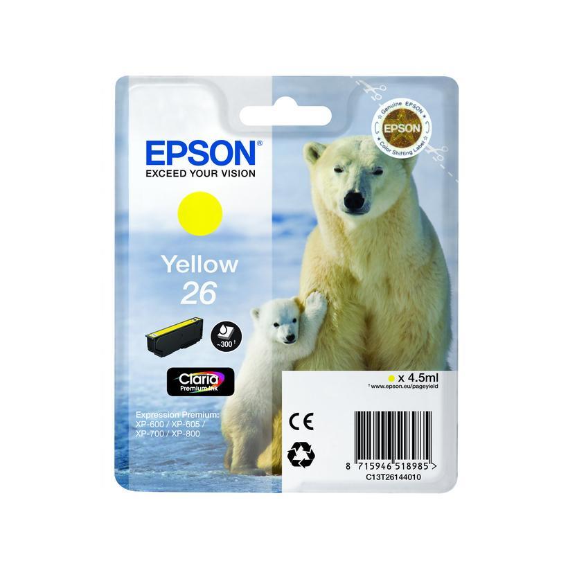 Epson C13T26144012 4.5ml 300pagina's Geel inktcartridge