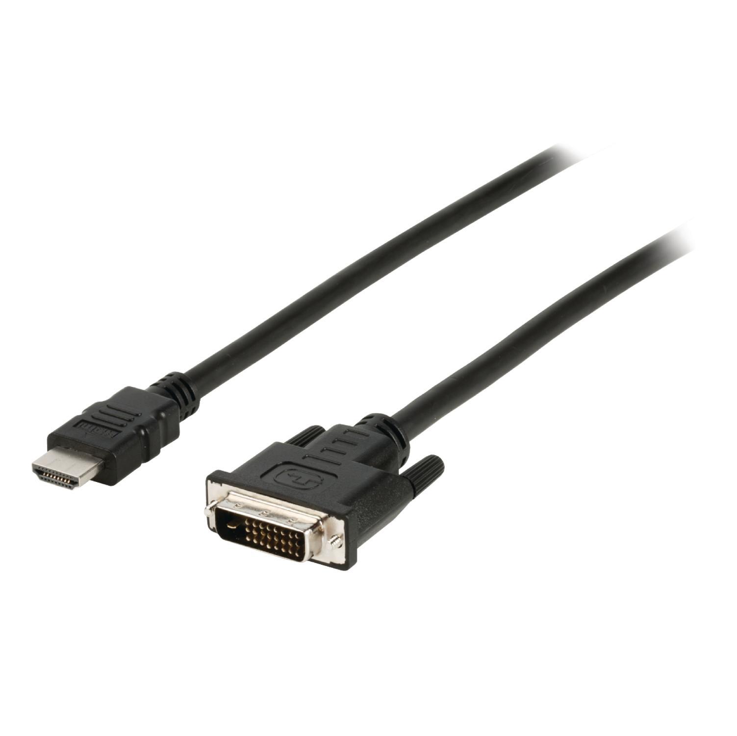 Image of HDMI - DVI kabel HDMI Connector - DVI-D 24+1-pin male 5,00 m zwart - V