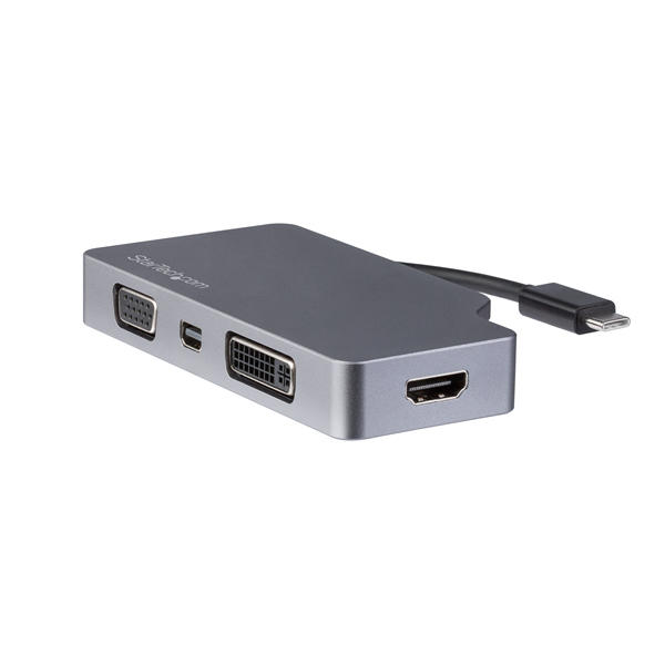 StarTech USB-C 4 in 1 video adapter grijs