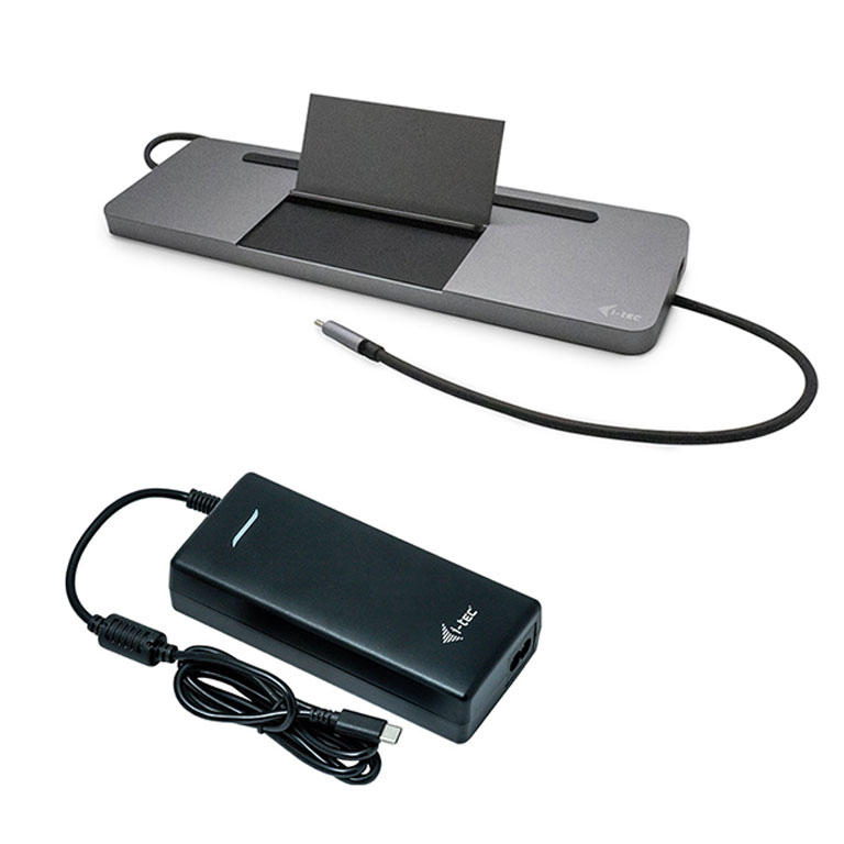 I-tec Metal USB-C Ergonomic 4K 3x Display Docking Station with Power Delivery 85 W + Universal Charg