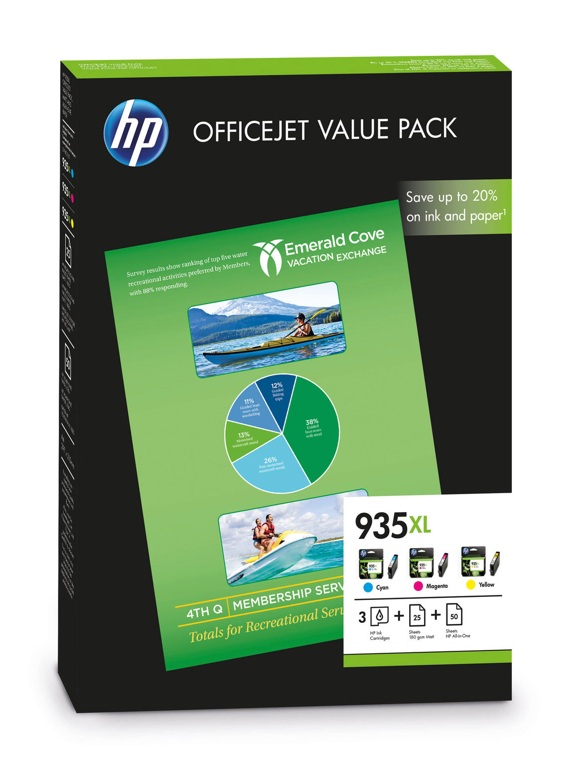 HP 935XL Value pack + papier