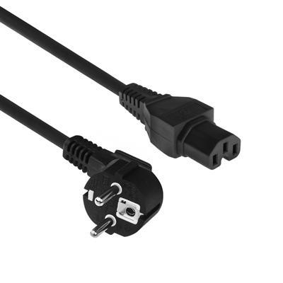 ACT CEE 7-7 naar C15 2m kabel zwart