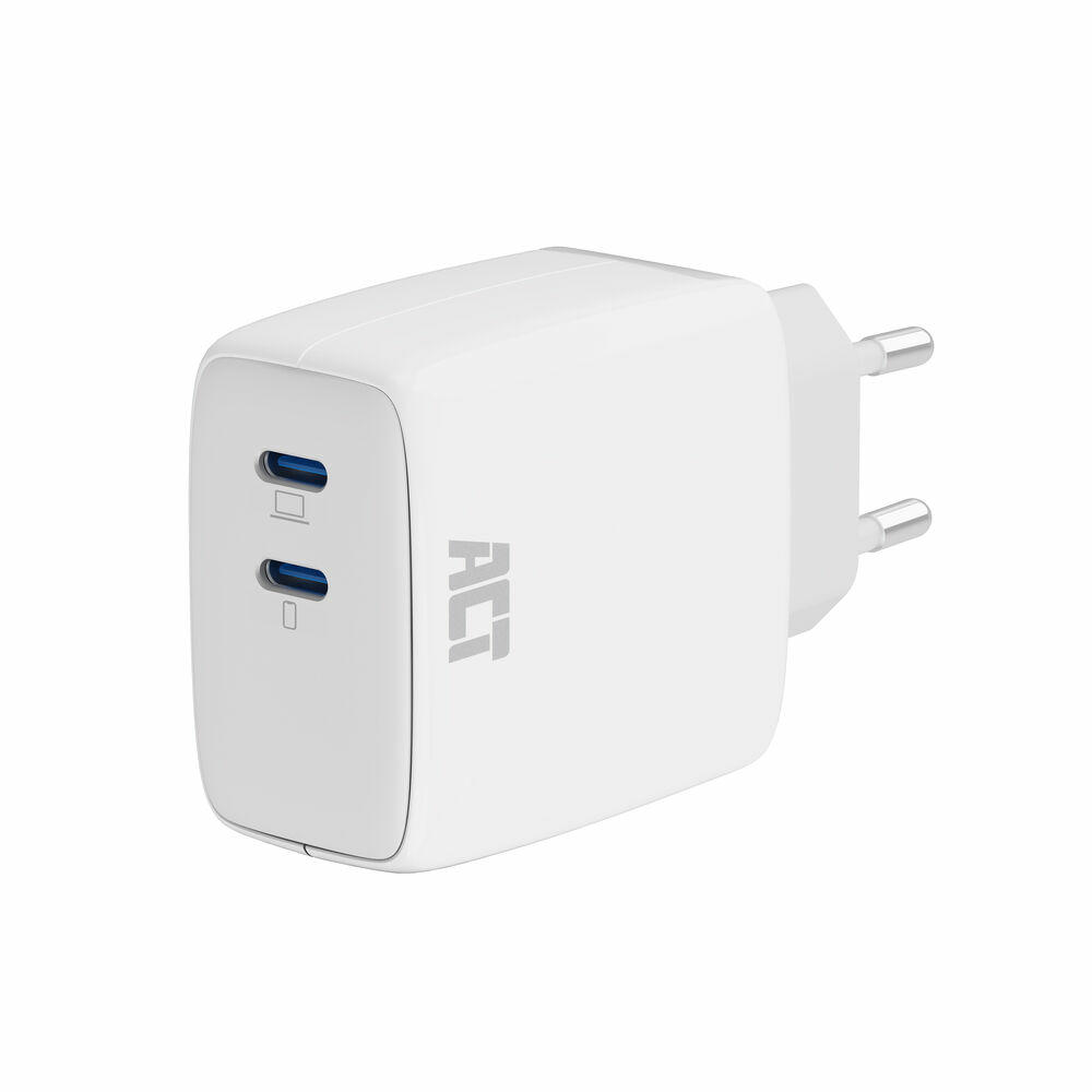 ACT USB-C Lader 65W 2-poorts met Power Delivery PPS en GaNFast AC2165
