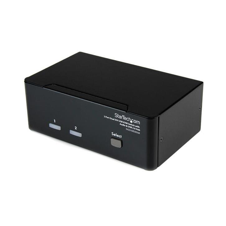 StarTech 2-poorts Dual DVI USB KVM switch met audio en hub