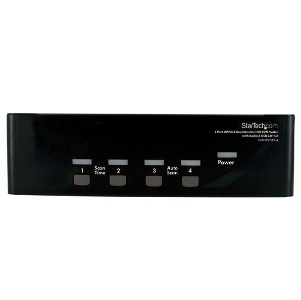 StarTech 4-poorts USB DVI/VGA KVM switch met audio en hub