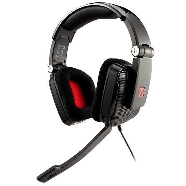 Image of Gaming headset 3.5 mm jackplug Kabelgebonden, Stereo TT eSports Shock headset Over Ear Zwart