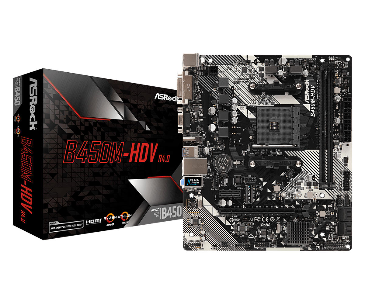 AsRock B450M-HDV R4.0 moederbord