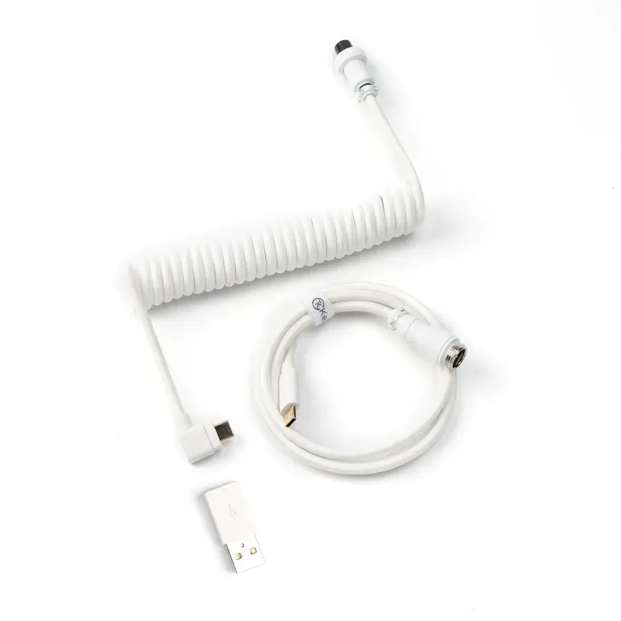 Keychron Coiled Aviator kabel haaks wit afbeelding