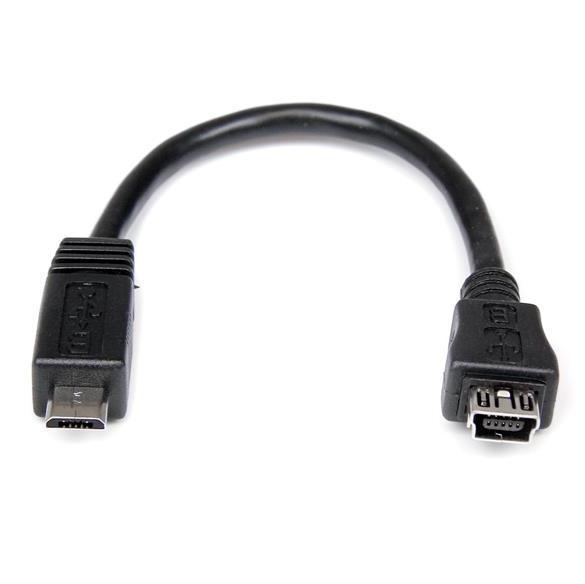 StarTech.com 15cm Micro USB naar Mini USB Verloopkabel M-F