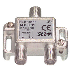 Image of Hirschmann enkelvoudige Coax splitter met F-connectors
