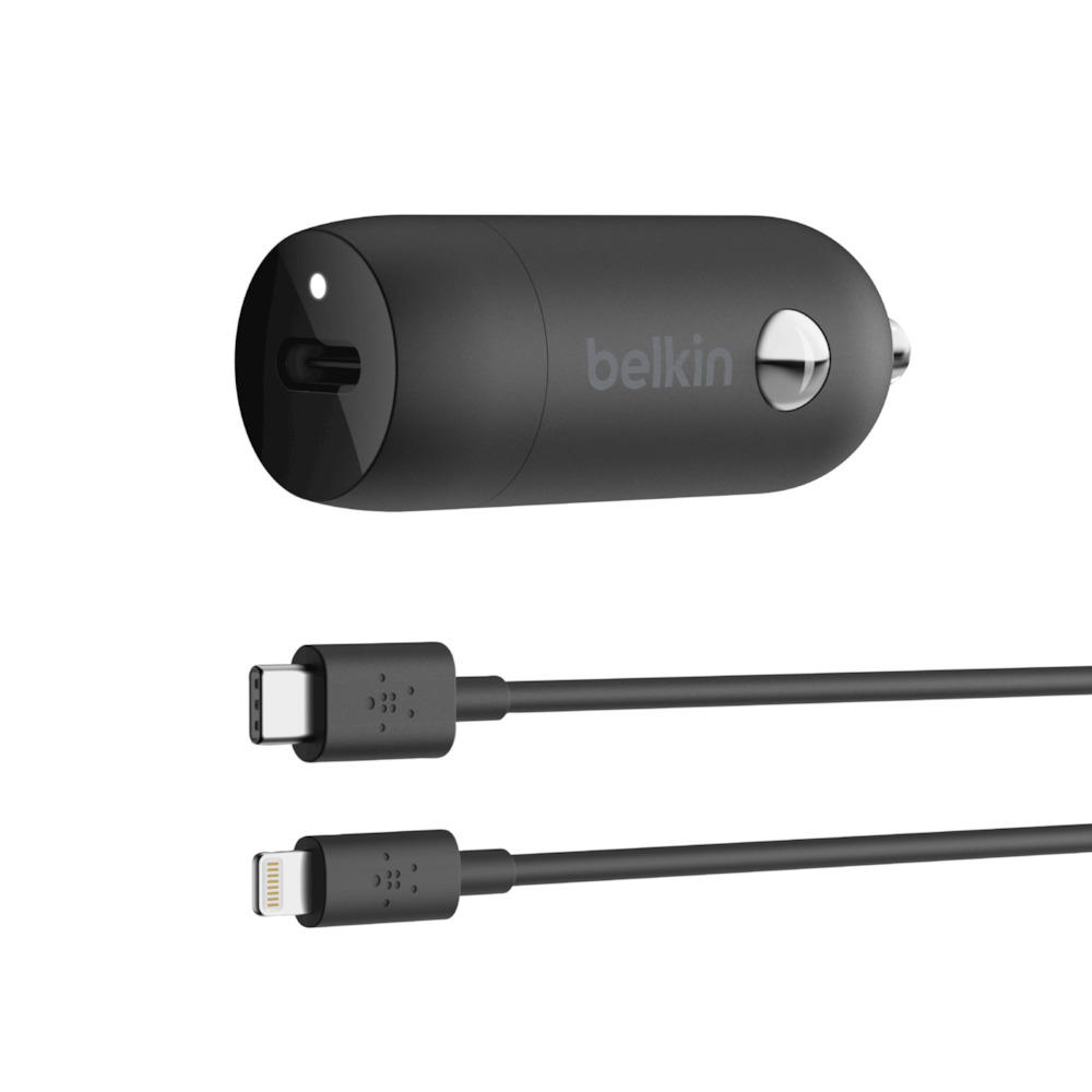 Belkin autolader USB-C 20W PD. USB-C-Light.kab.CCA003bt04BK