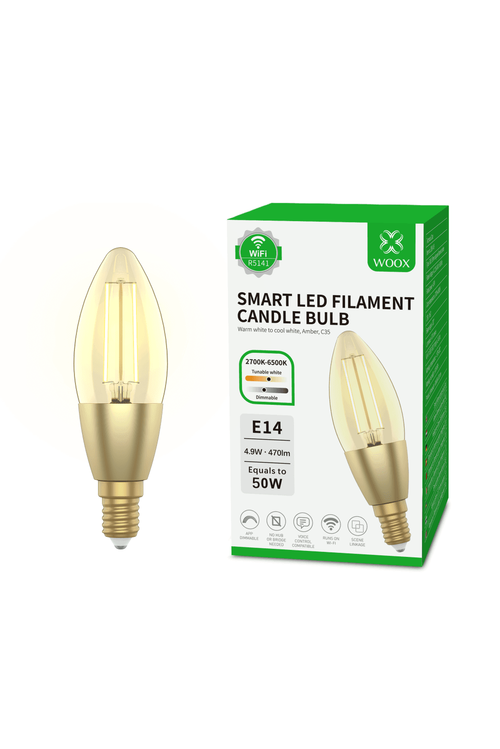 Woox R5141 Slimme filament E14 lamp