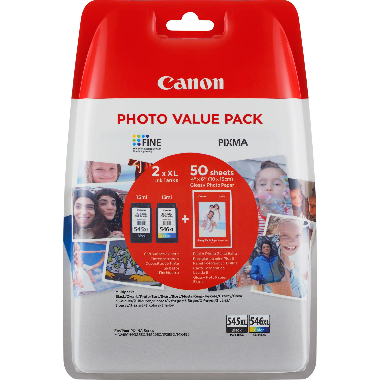Canon CANON Value Pack blister 4x6 Phot Paper GP-501 50sheets + XL Black & X (8286B006)