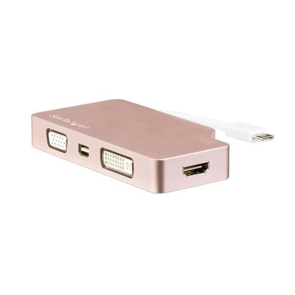 StarTech USB-C 4 in 1 video adapter rose goud