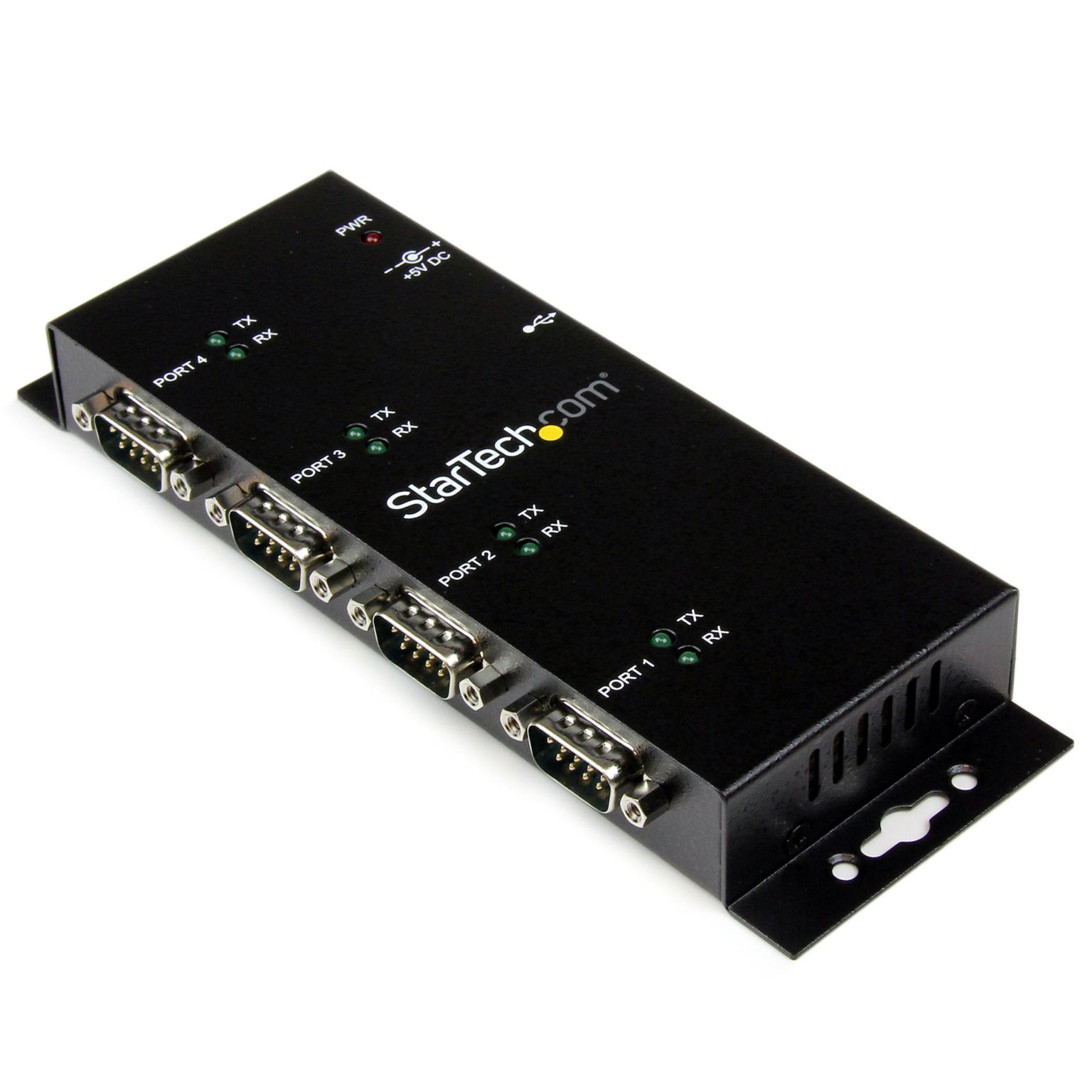 StarTech.com 4-poort USB naar DB9 RS232 Seriële Adapter Hub Industrieel DIN-rail en Wandmontage