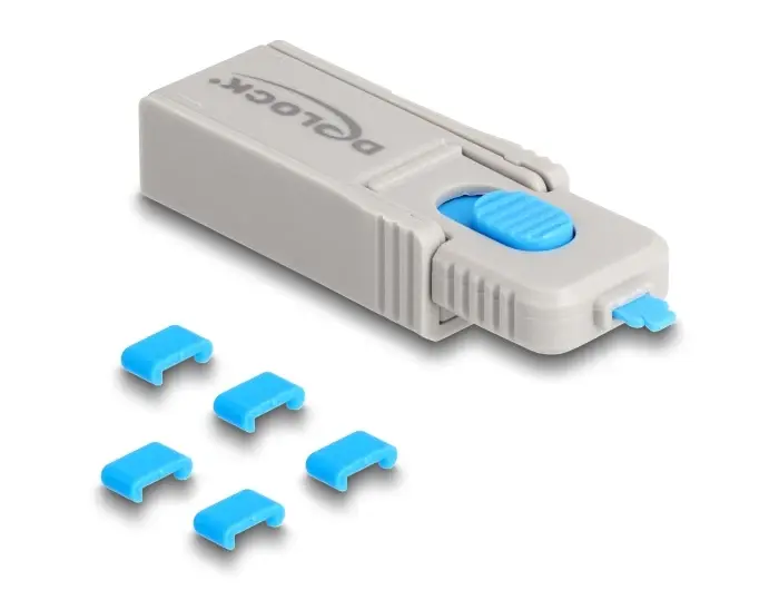 Delock USB-C poortblokkers 5st + key afbeelding