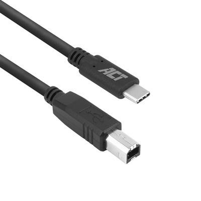 ACT USB-C naar USB-B kabel M-M 1,8m