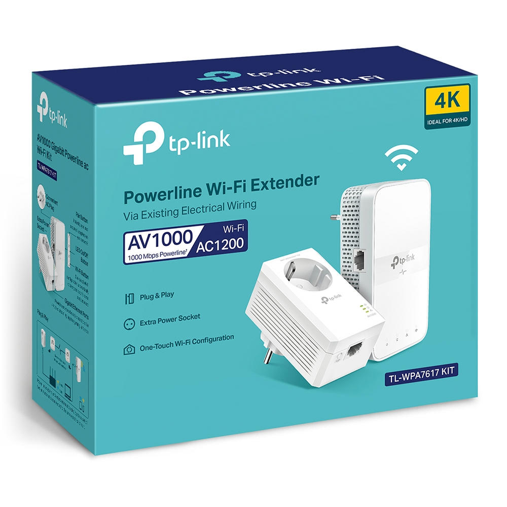 TP-LINK TL-WPA7617 KIT PowerLine-netwerkadapter 1200 Mbit-s Ethernet LAN Wi-Fi Wit