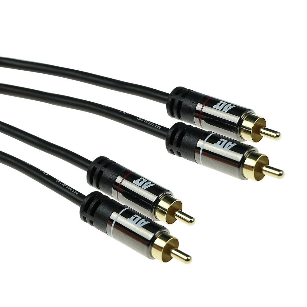 ACT AK6222 audio kabel 3 m 2 x RCA Zwart