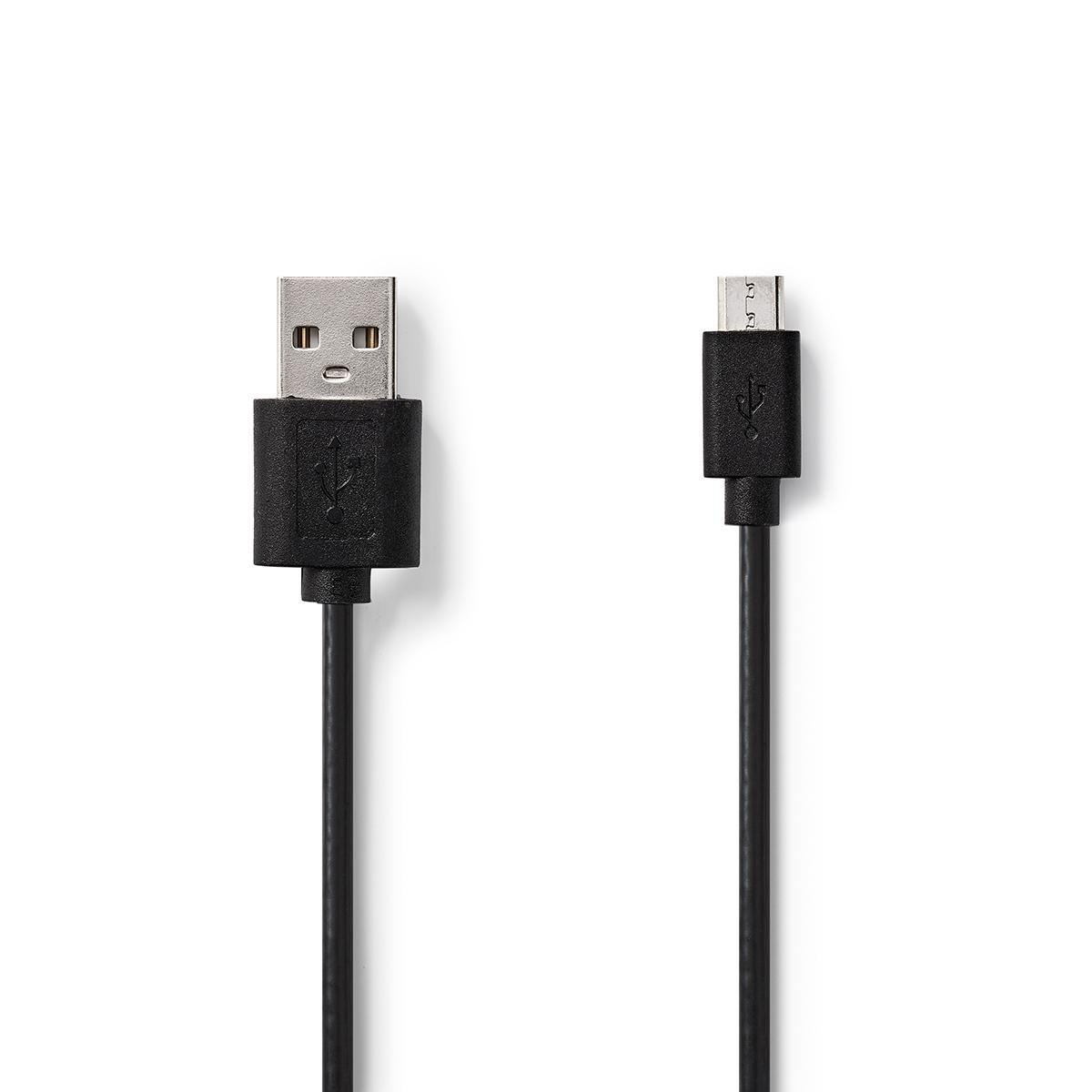 Kabel USB 2.0 | A male Micro B male | 2,0 m | Zwart