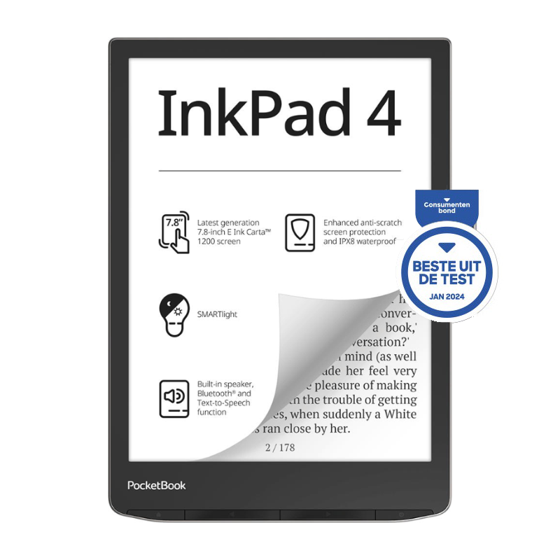 PocketBook InkPad 4 e-Reader zilver