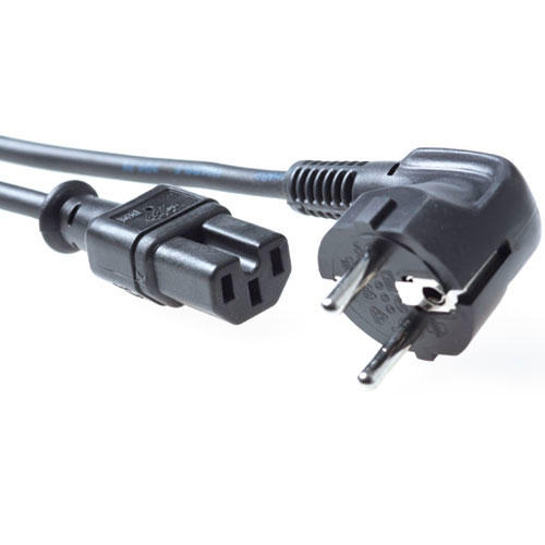 ACT CEE 7/7 naar C15 1,5m kabel zwart