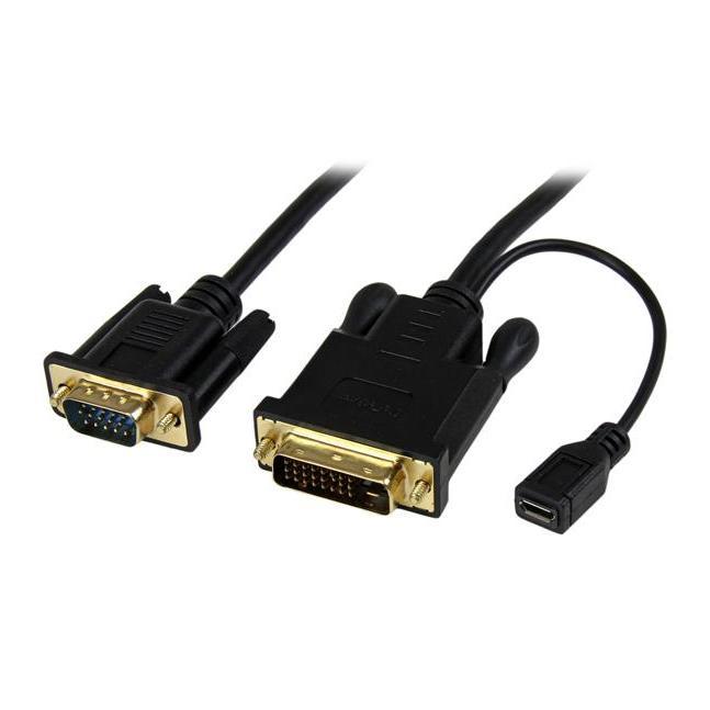 StarTech.com 6 ft DVI to VGA Active Converter Cable DVI-D to VGA Adapter videoconverter zwart