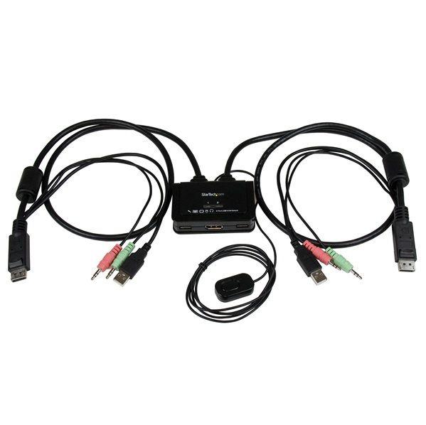 StarTech 2x USB/DP Kabel KVM Switch met audio/remote