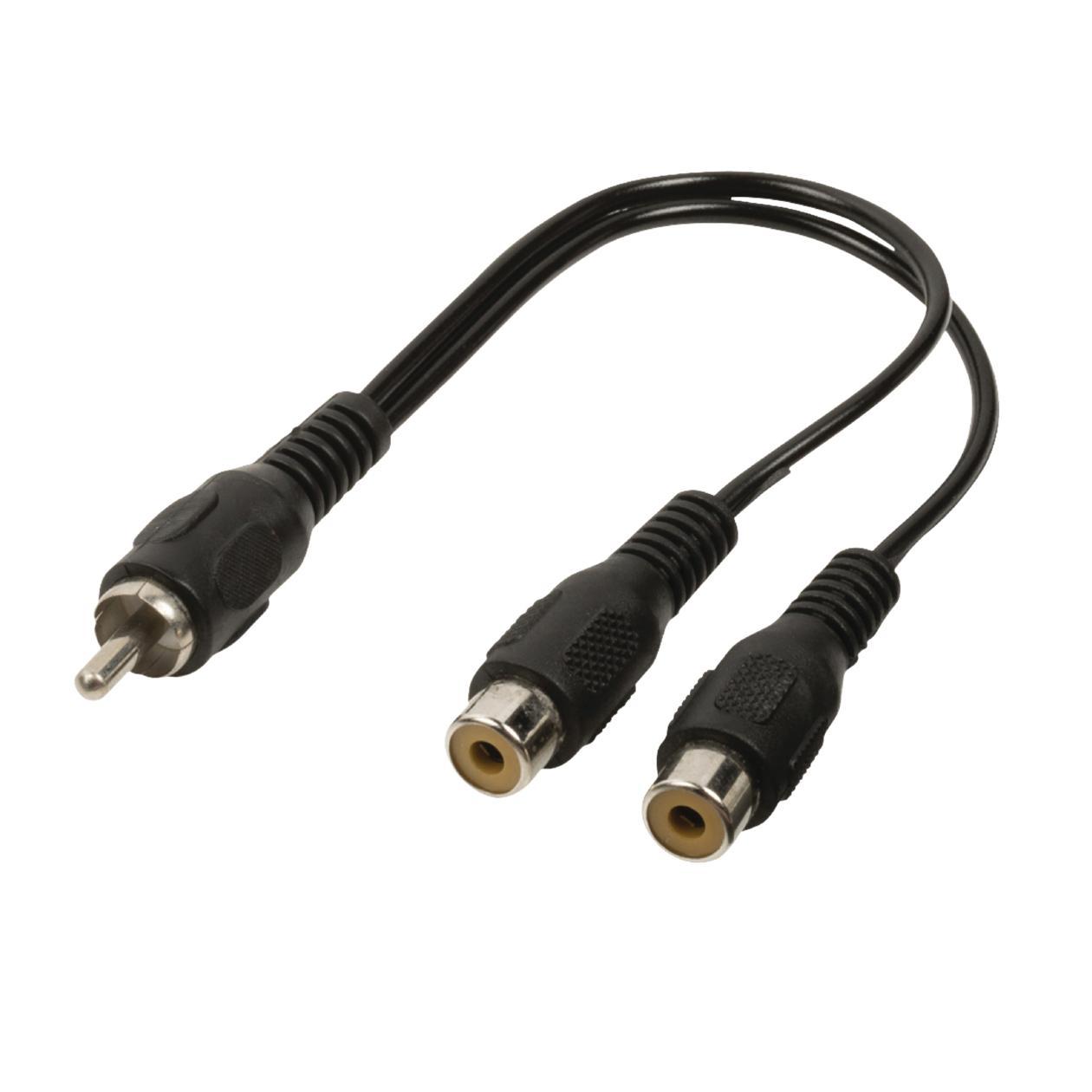 Valueline Tulp naar 2x Tulp kabel M/F 0,20m