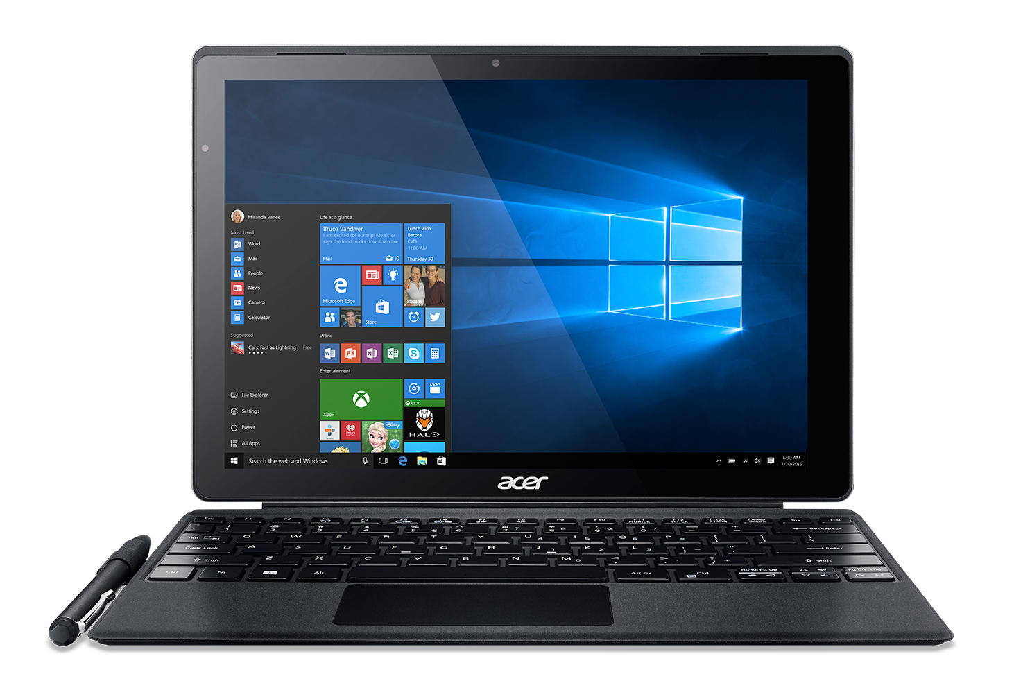 Image of Acer Aspire Switch 12 SA5-271-7333 2.5GHz i7-6500U 12"" 2160 x 1440Pixels Touchscreen Zwart, Grijs