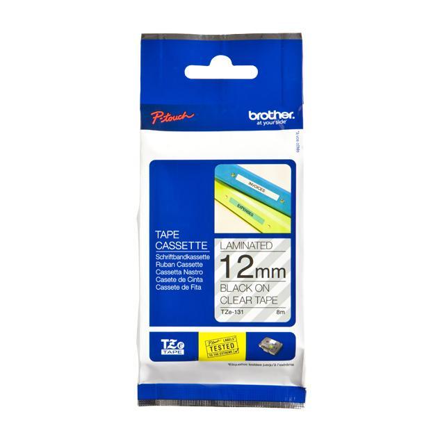 Brother TZe-131 tape 12mm zwart/transparant