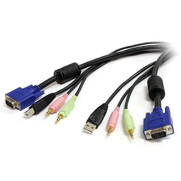 StarTech 4-in-1 USB VGA KVM kabel audio/microfoon 1,8m