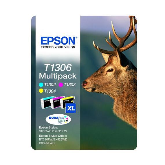 Image of Epson Ink Cartridge T1306 Multipack (Cmy) 30.3